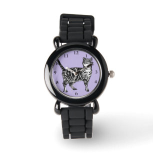 Reloj De Pulsera Gato de Tabby Gato Gatos Blancos Negros Cuidados C