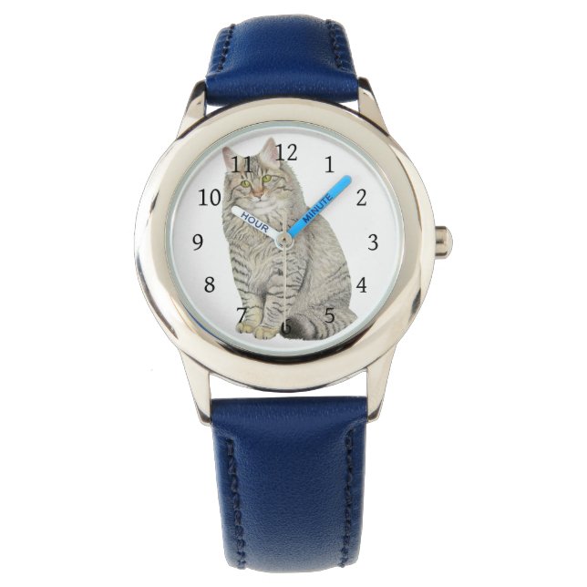 Reloj De Pulsera Gato de tabla de pelo largo (Anverso)