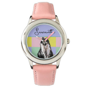Reloj De Pulsera Gato de Tuxedo Gatos Cuidados Negro Pastel Blanco 