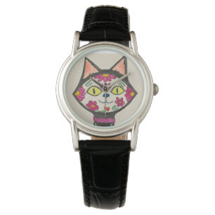 Reloj De Pulsera Gato Dia de los Muertos
