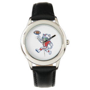Reloj De Pulsera Gato Divertido Jugador de Fútbol Americano
