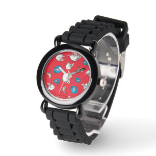 Reloj De Pulsera Gato En El Gorra   El patrón rojo de los peces