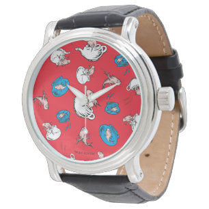 Reloj De Pulsera Gato En El Gorra   El patrón rojo de los peces