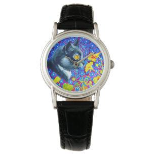 Reloj De Pulsera Gato en flores