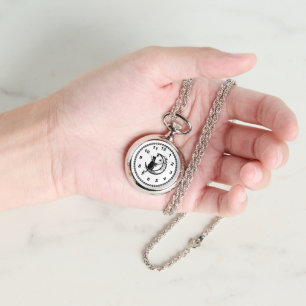 Reloj De Pulsera Gato en la silueta lunar