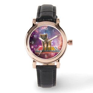 Reloj De Pulsera Gato en sintetizadores en el espacio
