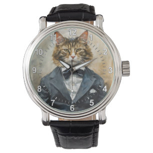 Reloj De Pulsera Gato en un traje