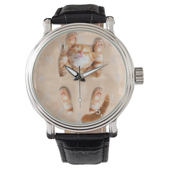 Reloj De Pulsera Gato enterrado en la arena (Anverso)