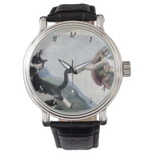 Reloj De Pulsera Gato esmoquin tocando la pata divina