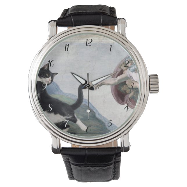 Reloj De Pulsera Gato esmoquin tocando la pata divina               (Anverso)