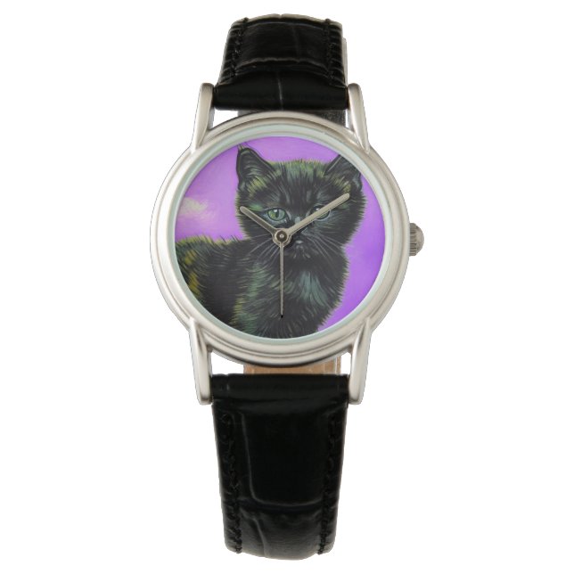 Reloj De Pulsera Gato estilo Van Gogh (Anverso)