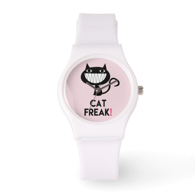 Reloj De Pulsera ¡Gato Freak! Diversos niños rosados (Anverso)