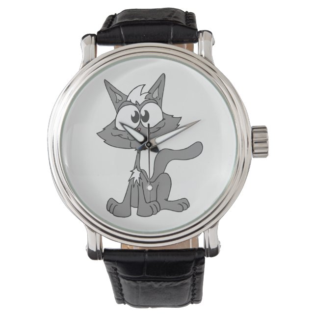 Reloj De Pulsera Gato gris (Anverso)