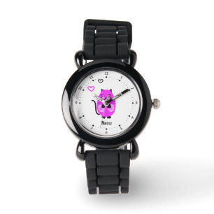 Reloj De Pulsera Gato lila lindo