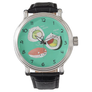 Reloj De Pulsera Gato lindo del sushi