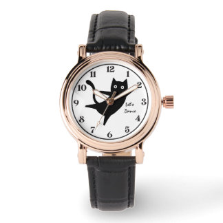Reloj De Pulsera Gato Lindo, Gato Feliz,Bailemos, Moderno, Sencillo