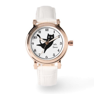 Reloj De Pulsera Gato Lindo, Gato Feliz,Bailemos, Moderno, Sencillo
