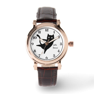 Reloj De Pulsera Gato Lindo, Gato Feliz,Bailemos, Moderno, Sencillo