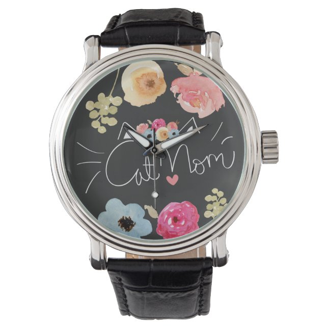 Reloj De Pulsera Gato Mamá dibujada para los amantes del gato (Anverso)