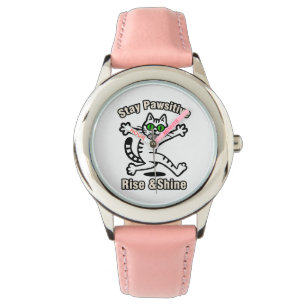 Reloj De Pulsera Gato Mantén Positividad