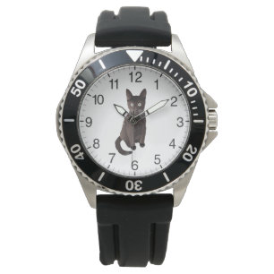 Reloj De Pulsera Gato marrón oscuro