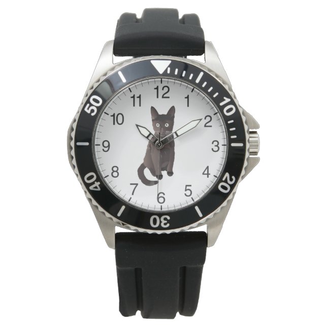 Reloj De Pulsera Gato marrón oscuro (Anverso)