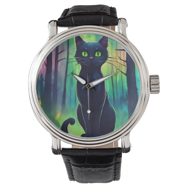 Reloj De Pulsera Gato místico de las luces del norte (Anverso)
