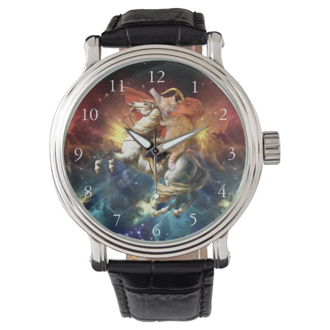 Reloj De Pulsera Gato Napoleón en el espacio (Anverso)