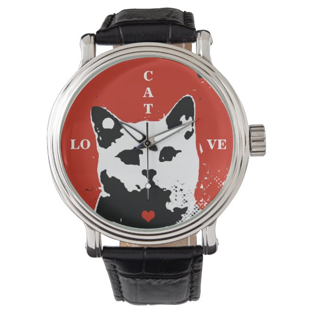 Reloj De Pulsera gato negro (Anverso)