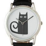 Reloj De Pulsera Gato negro<br><div class="desc">Un gato negro divertido para la buena suerte.</div>