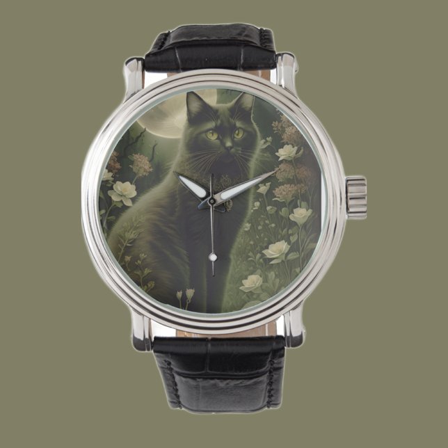 Reloj De Pulsera gato negro (Subido por el creador)