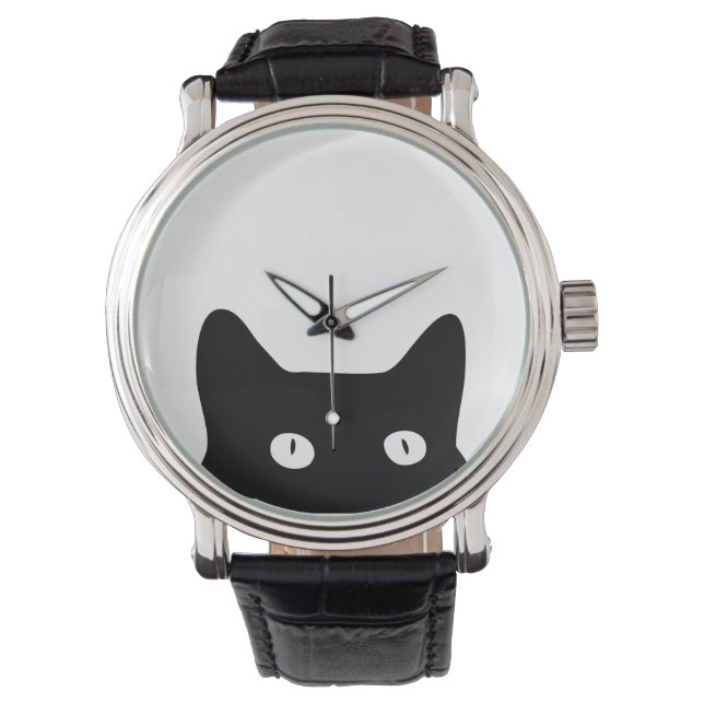Reloj De Pulsera Gato negro (Anverso)