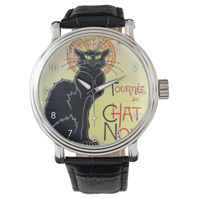 Reloj De Pulsera Gato negro, Alexandre Steinlen (Anverso)