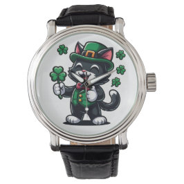 Reloj De Pulsera Gato negro con amante afortunado