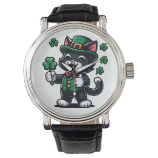 Reloj De Pulsera Gato negro con amante afortunado