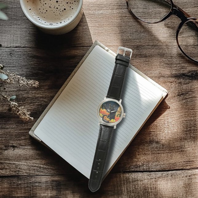 Reloj De Pulsera Gato negro de Halloween (Subido por el creador)