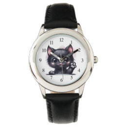 Reloj De Pulsera Gato negro de Kawaii Adorable