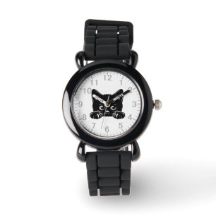 Reloj De Pulsera Gato negro de peinado suave