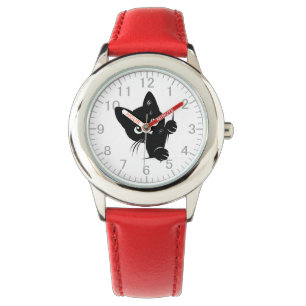 Reloj De Pulsera Gato negro de peinado suave