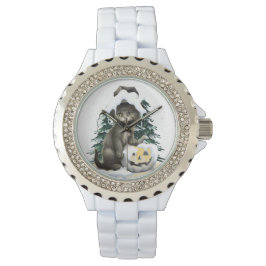 Reloj De Pulsera Gato Negro En Un Jack