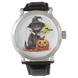 Reloj De Pulsera Gato Negro En Una Jack 