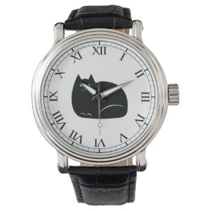 Reloj De Pulsera Gato negro gordo