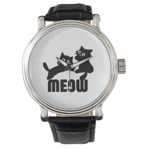 Reloj De Pulsera gato negro, miau