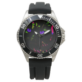 Reloj De Pulsera Gato negro neón con ojos brillantes