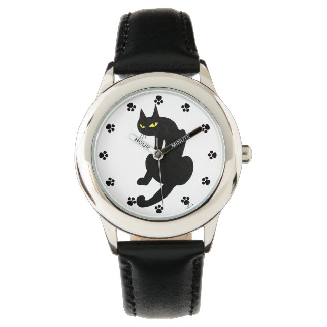 Reloj De Pulsera GATO NEGRO NINJA Paws WRIST WATCH (Anverso)