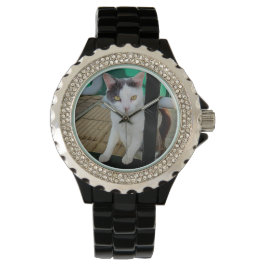 Reloj De Pulsera Gato negro y blanco