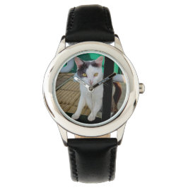 Reloj De Pulsera Gato negro y blanco