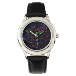 Reloj De Pulsera Gato Neon Glow