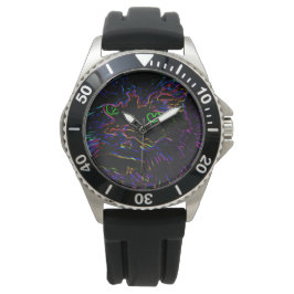 Reloj De Pulsera Gato Neon Glow