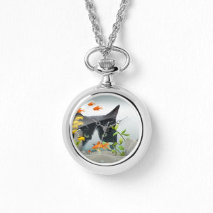 Reloj De Pulsera Gato que mira en acuario